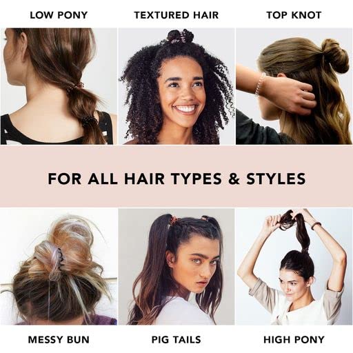 Kitsch Spiral Hair Ties for Women, Coil Hair Ties for Thick Hair, No Crease Hair Tie, Spiral Hair Ties No Damage, Hair Coils & Phone Cord Hair Ties for Thin Hair, Hair Ties Spiral, 8 pcs (Basics)