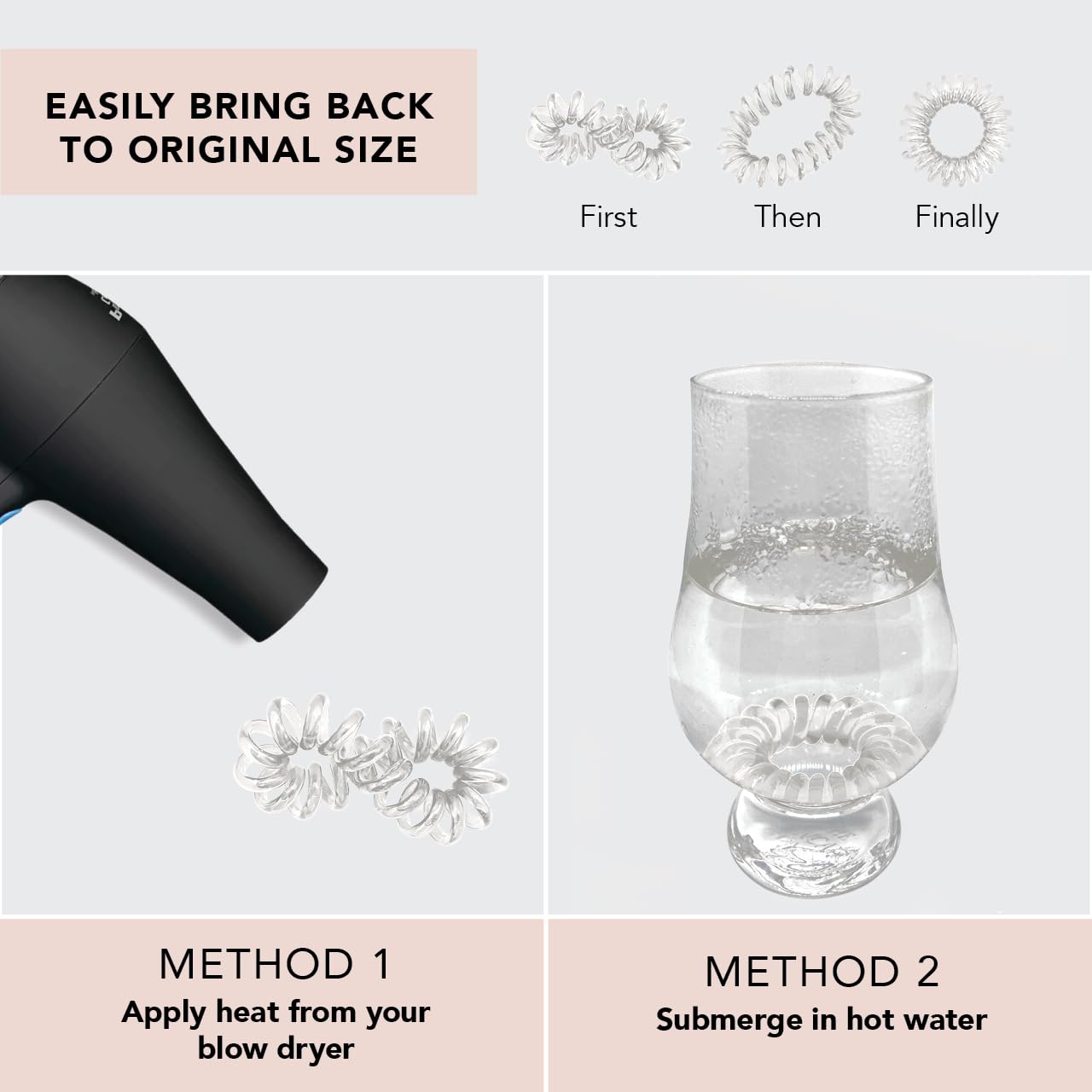 Kitsch Spiral Hair Ties for Women, Coil Hair Ties for Thick Hair, No Crease Hair Tie, Spiral Hair Ties No Damage, Hair Coils & Phone Cord Hair Ties for Thin Hair, Hair Ties Spiral, 8 pcs (Basics)