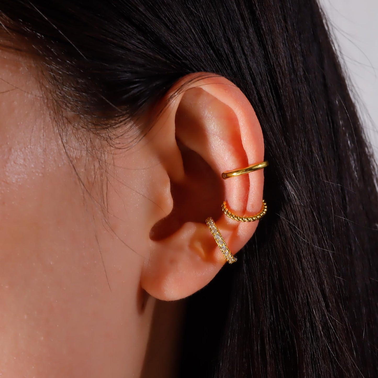 Ear Cuff Crawler Earrings for Women Helix Hook Earrings Wrap Snowflake Rhinestone Lightning Bolt Piercing Jewelry Trendy