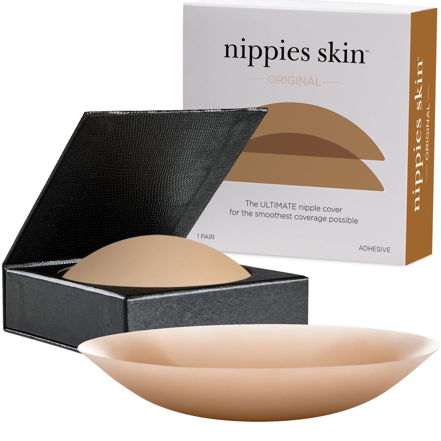 Nippies Nipple Covers for Women - Sticky Adhesive Silicone Pasties - Reusable Pasty Nipple Cover with Travel Box