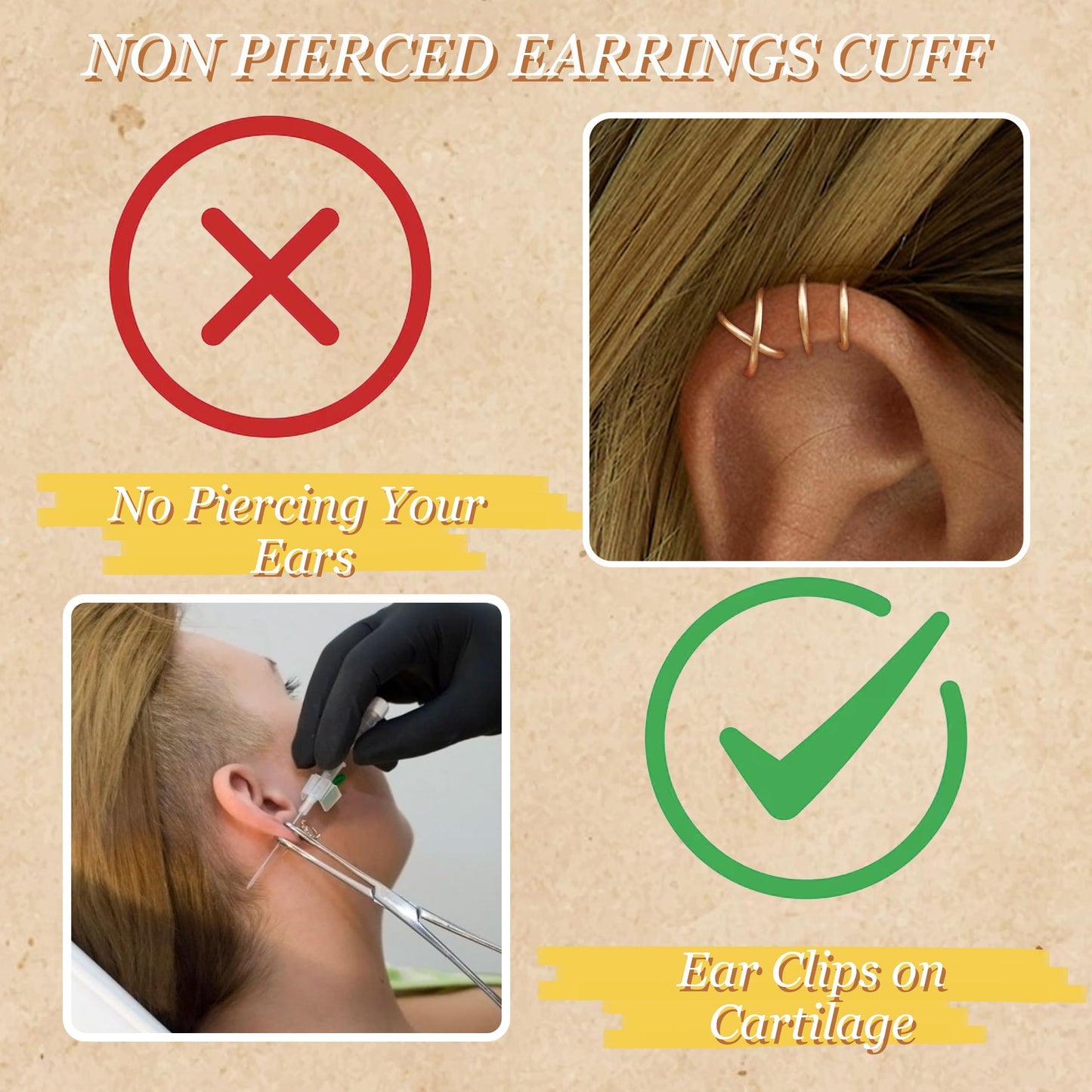 Ear Cuff Crawler Earrings for Women Helix Hook Earrings Wrap Snowflake Rhinestone Lightning Bolt Piercing Jewelry Trendy