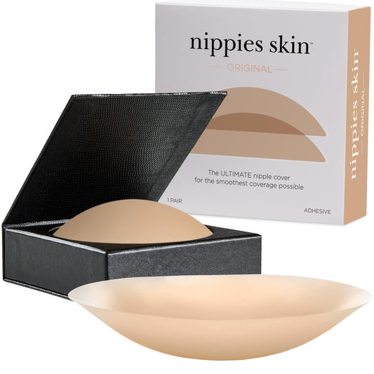 Nippies Nipple Covers for Women - Sticky Adhesive Silicone Pasties - Reusable Pasty Nipple Cover with Travel Box