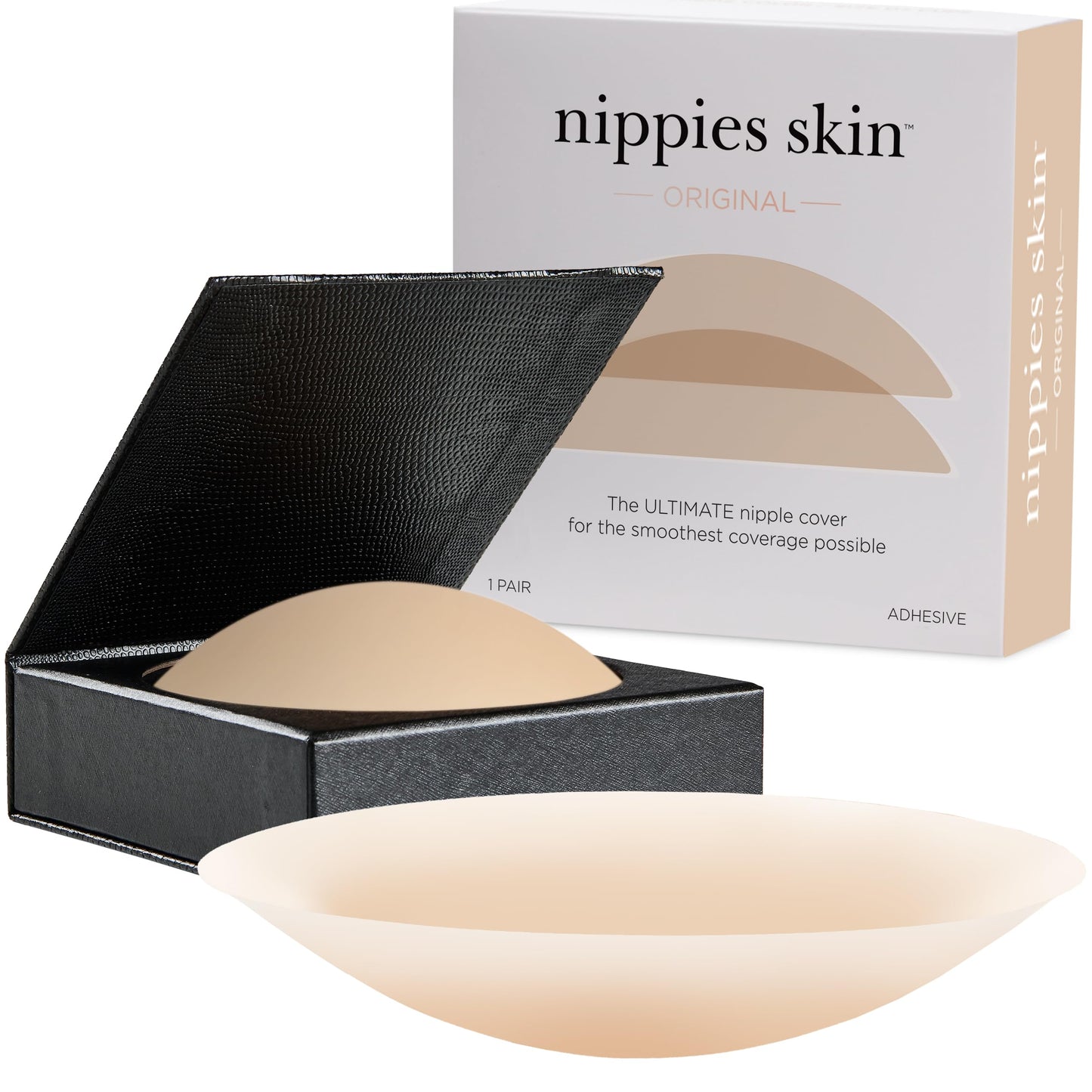 Nippies Nipple Covers for Women - Sticky Adhesive Silicone Pasties - Reusable Pasty Nipple Cover with Travel Box
